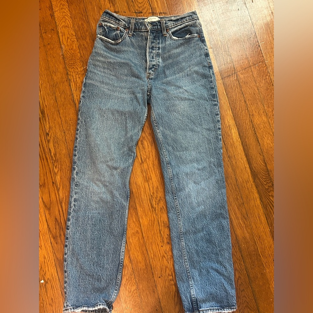 Abercrombie & Fitch Blue Women's High Rise Jeans - Picture 2 of 3